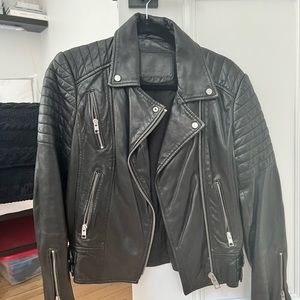 All Saints Papin Leather Biker Jacket Size 6